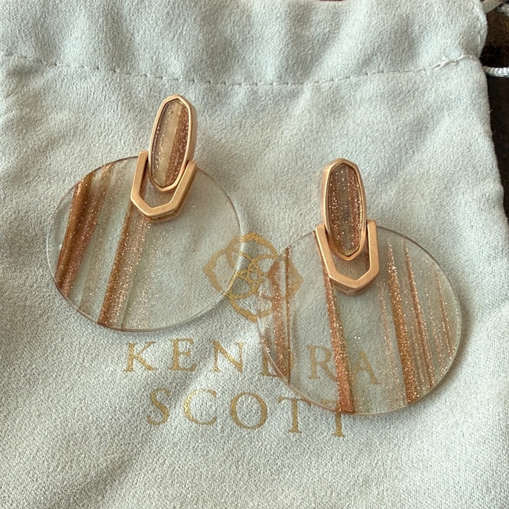 Kendra Scott Rose Gold and Clear Statement Earrings